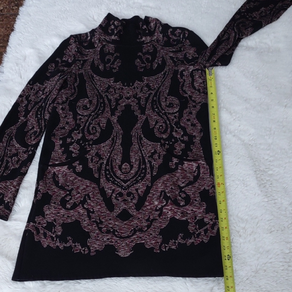 Free People Elegant Black and Wine Patterned Drees, Size S. - Picture 13 of 17